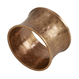 Saro Lifestyle Classic Brass Napkin Rings (Set of 4) - Smooth Curved Silhouette for Timeless Table Styling