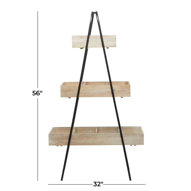 Brown Wood Modern Farmhouse Plantstand - 32"L x 13"W x 56"H