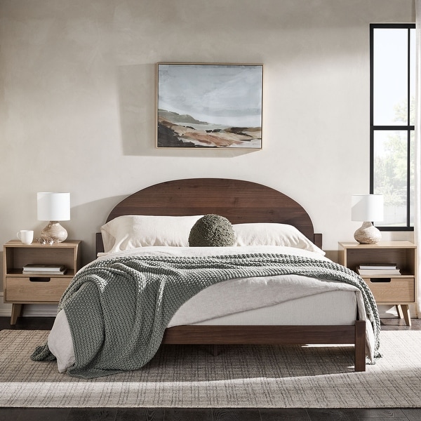 Middlebrook Designs Arched Headboard Solid Pine Queen Bed