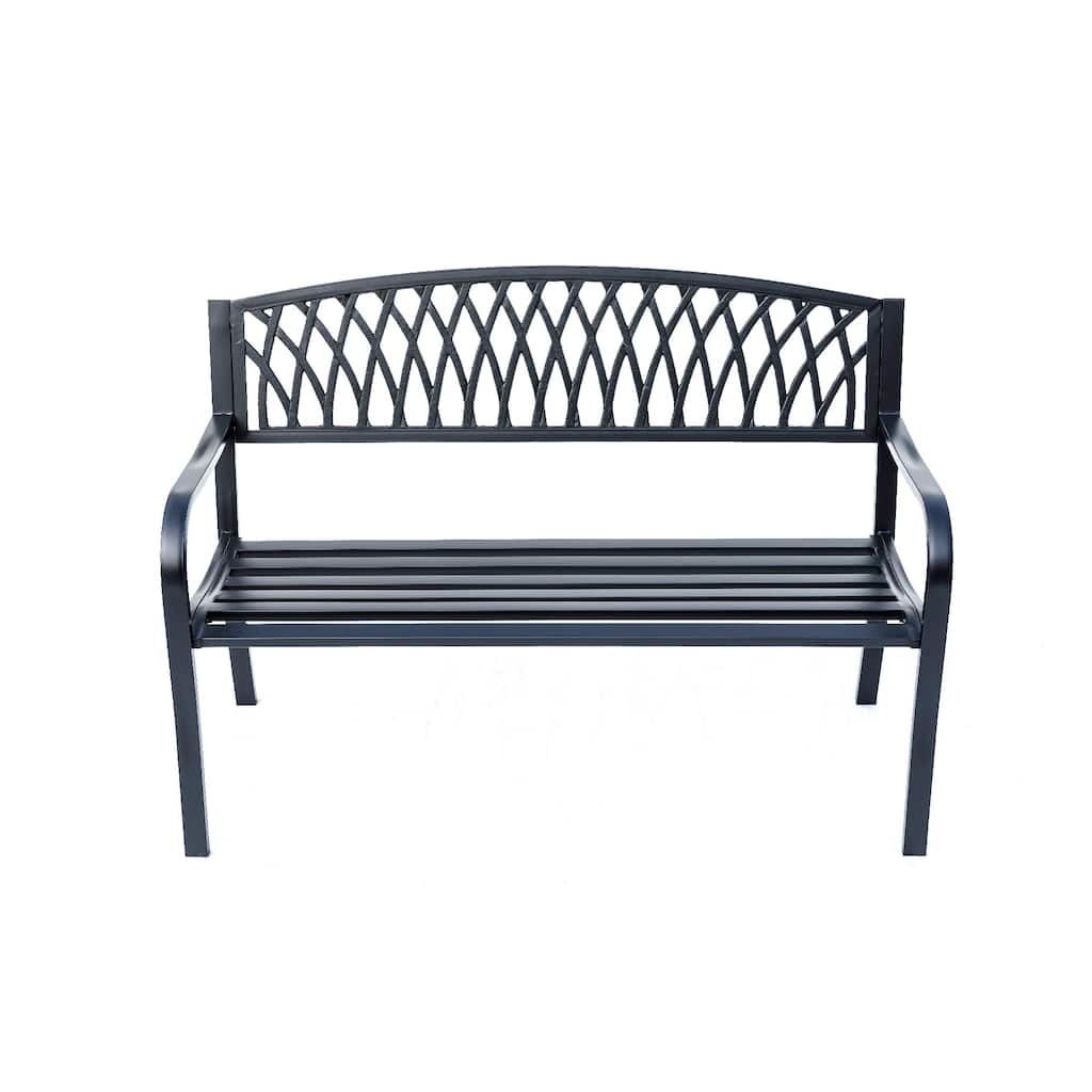 Cast Iron Outdoor Garden Bench - 50" - Black