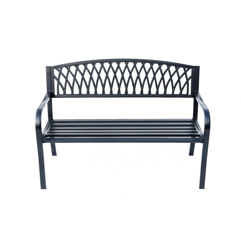 Cast Iron Outdoor Garden Bench - 50" - Black