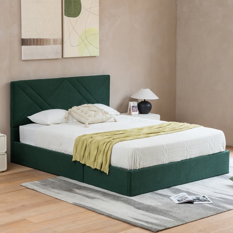 Plywood Frame Full Upholstered Platform Bed
