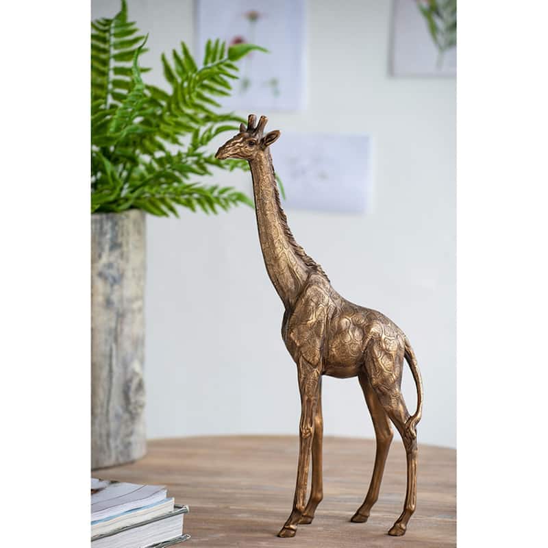 Large Giraffe Statue - 16" - Gold