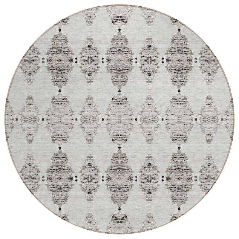 Machine Washable Indoor/ Outdoor Chantille Modern Boho Damask Rug