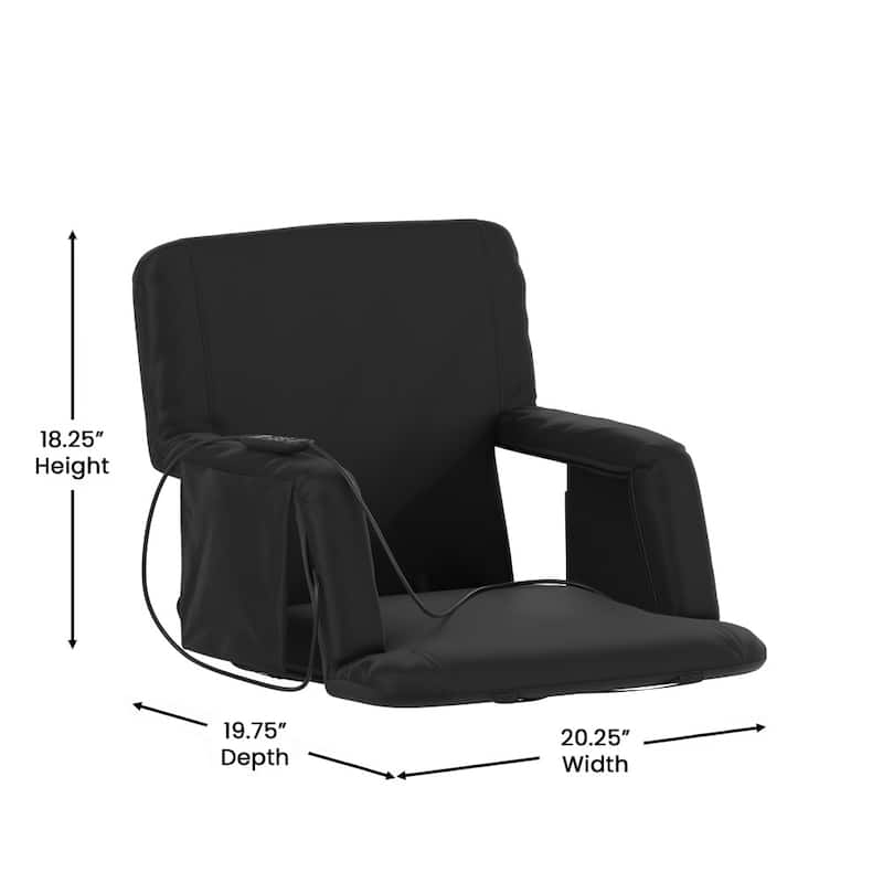 Foldable Reclining Stadium Chair with Backpack Straps-Heated Back and Seat
