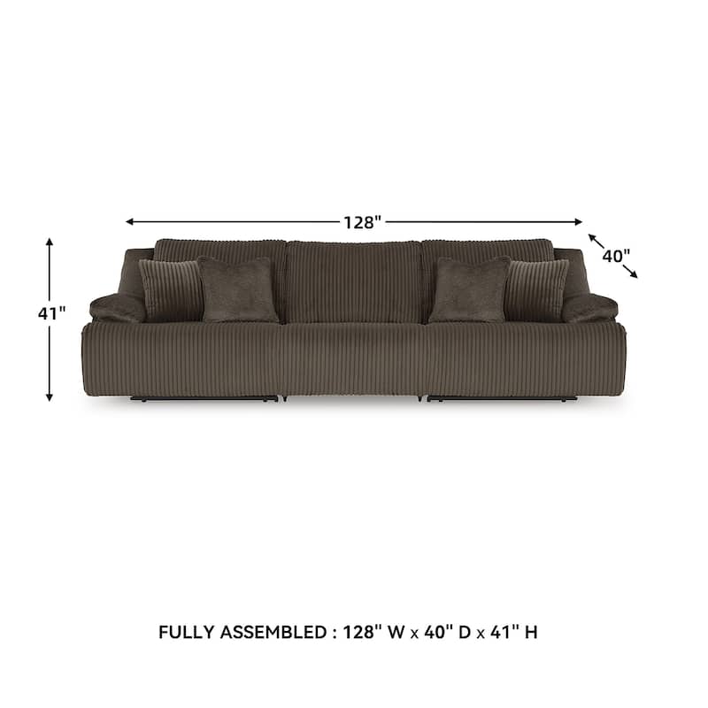 Signature Design by Ashley Top Tier 3-Piece Reclining Sectional Sofa - 128"W x 40"D x 41"H