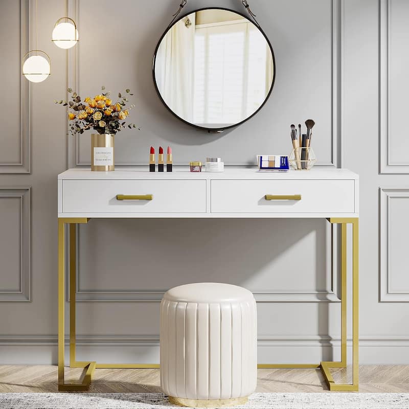 Modern Vanity Desk, Rectangular Makeup Vanity, Dressing Table Dressing Desk Beauty Station