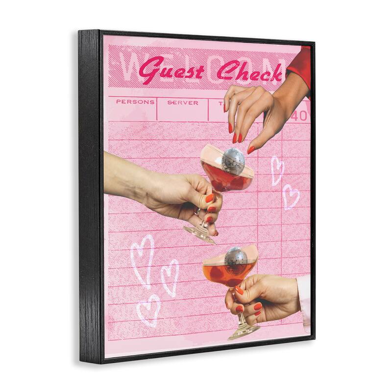 Stupell Cheers over Guest Check Framed Giclee Art Design By Lil' Rue