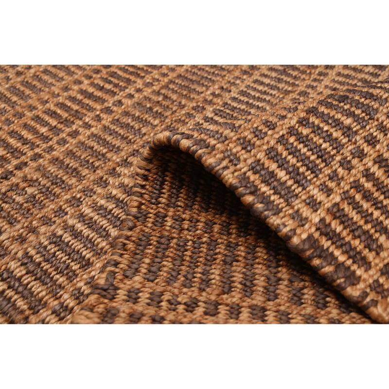 ECARPETGALLERY Braided Weave Palas Denizli Light Brown Jute Rug - 5'5 x 7'6