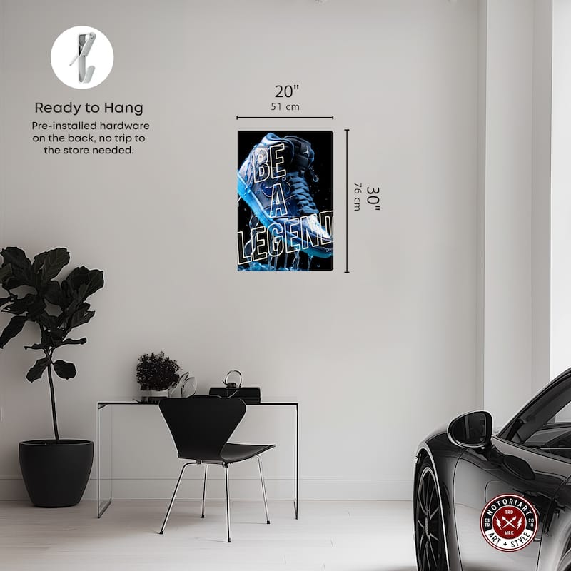 Notoriart Be A Legend Sneaker Drip Gallery Wrapped Sneaker 1 Piece Canvas Wall Art