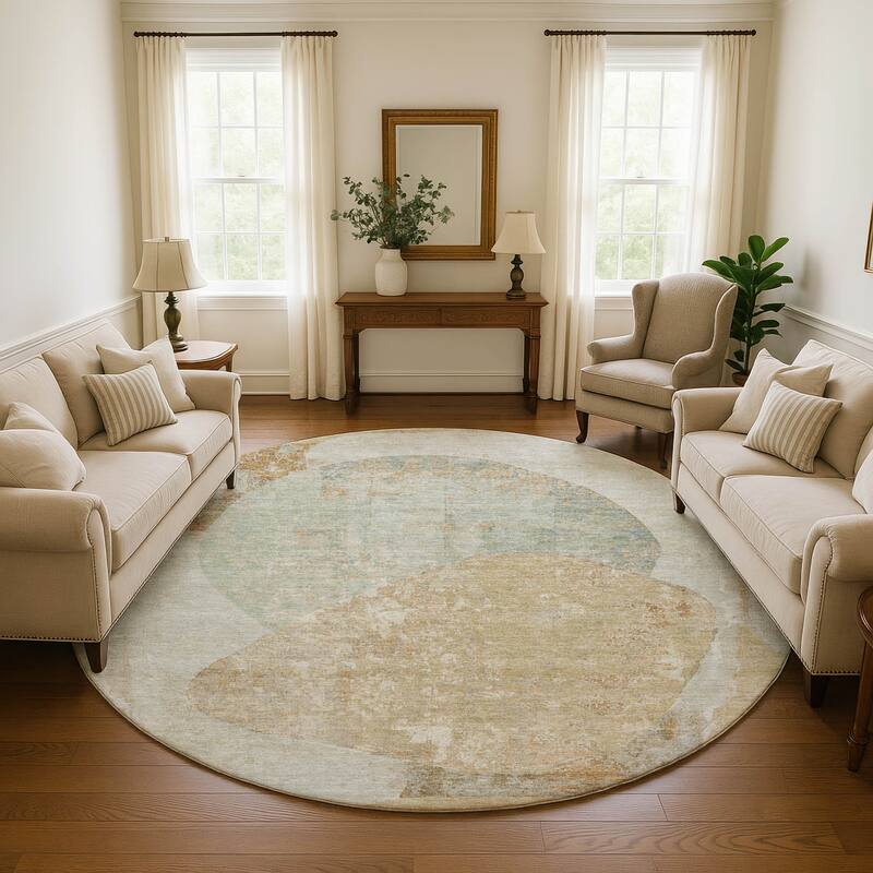 Premium Washable Super Soft Abstract Modern Mayfield Rug - Taupe - 8' x 8'