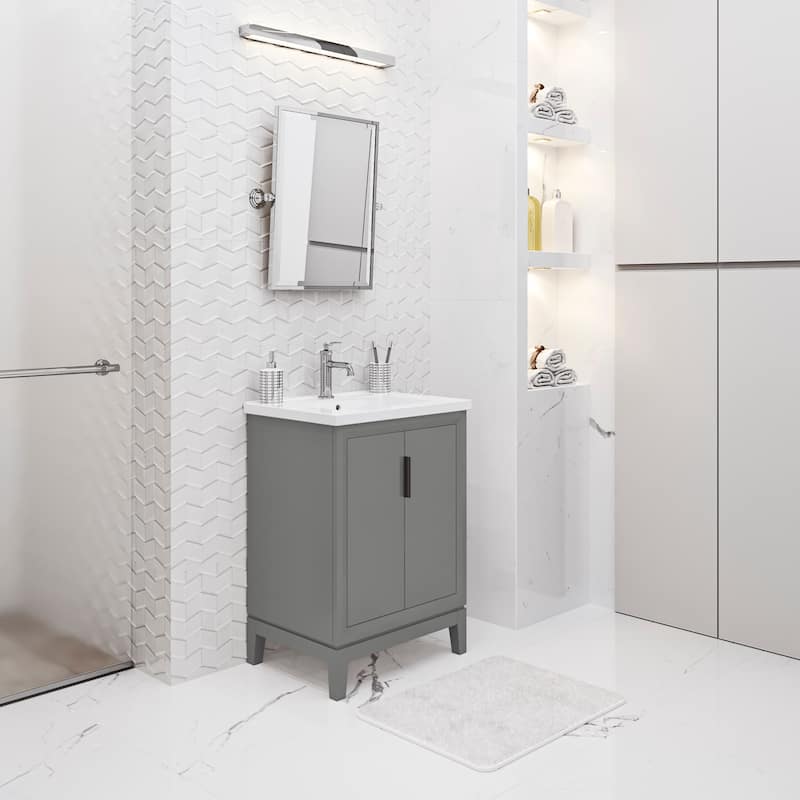 Elise 24 In. Ceramic Sink Top Vanity with Single Faucet