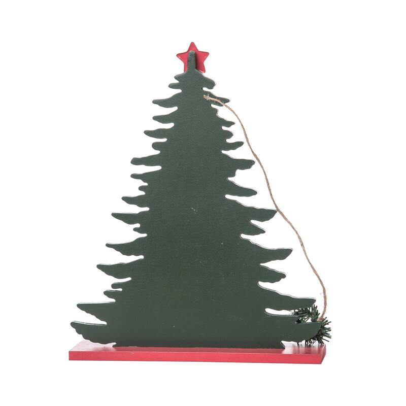 Transpac Wood 12.6 in. Green Christmas Holiday Tree Countdown