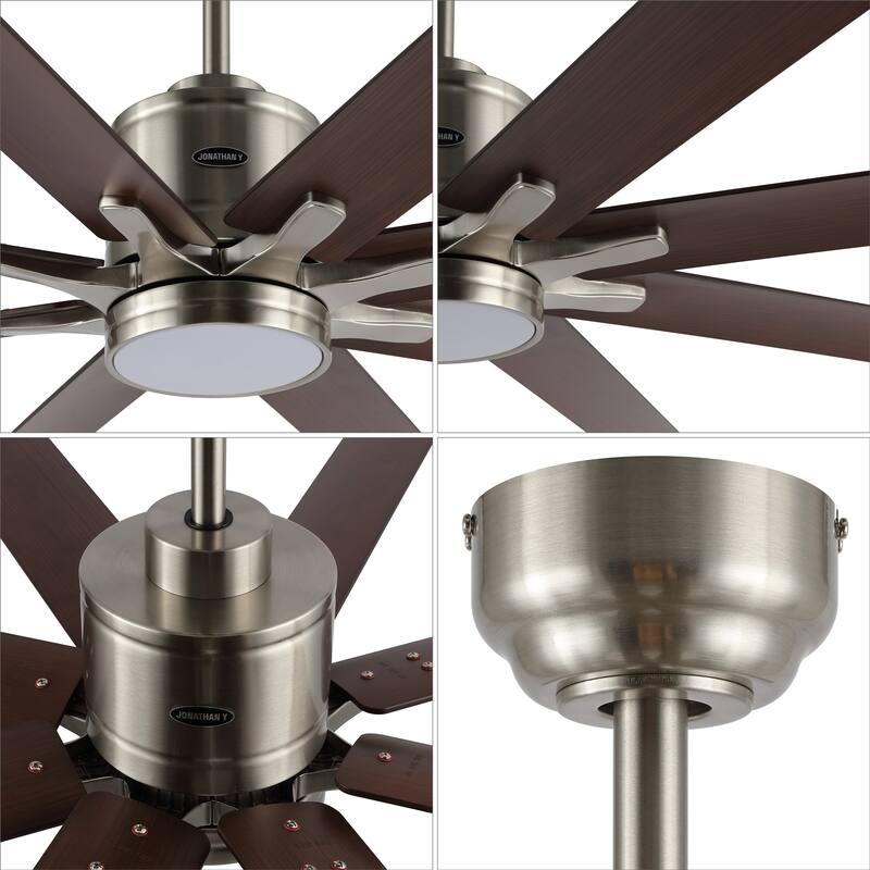 Miranda 66" 1-Light Contemporary Iron Mobile-App/Remote-Controlled 6-Speed Ceiling Fan with Integrated LED Light by JONATHAN Y