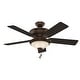 preview thumbnail 3 of 19, Hunter Italian Countryside 52-inch Ceiling Fan with Cocoa Finish and Five Aged Barnwood/ Cherried Walnut Blades