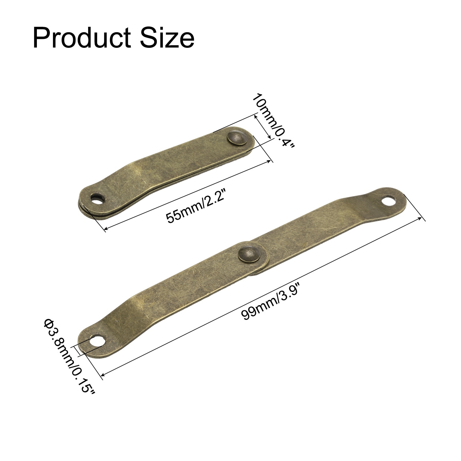 Lid Folding Support Hinges, Lid Stay Hinge with 8pcs Screws for Furniture Wooden Boxes Jewelry Case