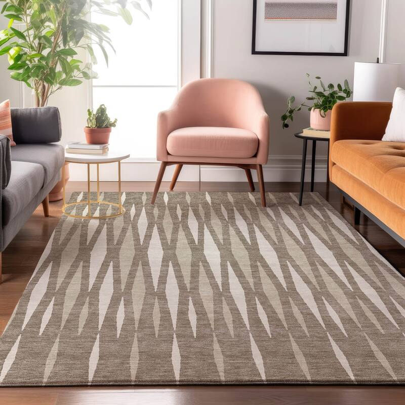 Premium Washable Super Soft Modern Kris Mayfield Rug - Taupe - 3' x 5'