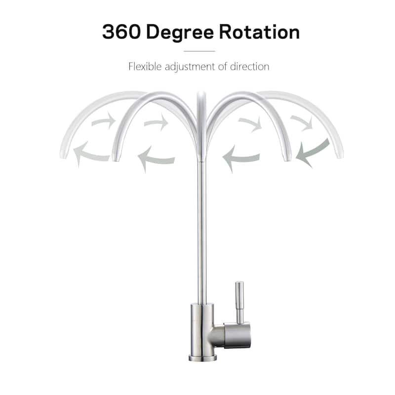 Single-Handle Stainless Steel Filter Drinking Water Kitchen Purifier Beverage Faucet in Brushed Nickel