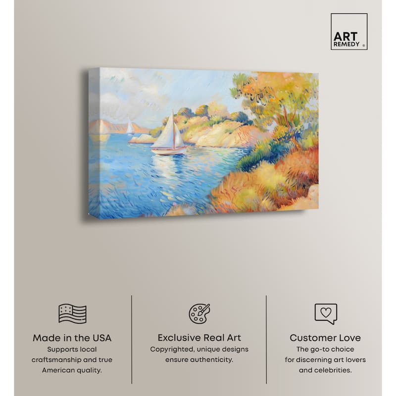 Art Remedy Sail Off In The Morning Gallery Wrapped Impressionism 1 Piece Canvas Wall Art