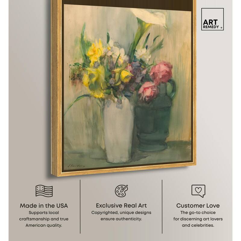 Flowers by Julian Alden Weir Canvas by Art Remedy