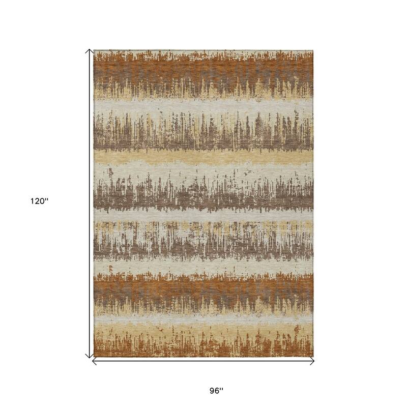 HomeRoots Striped Transitional Rectangle Outdoor Rug