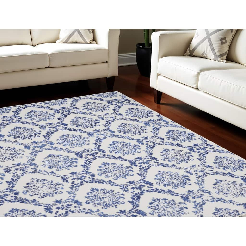 Hisa Power Loomed Distressed Non Skid Stain Resistant Area Rug By HomeRoots - 138' X '100' X '0.39