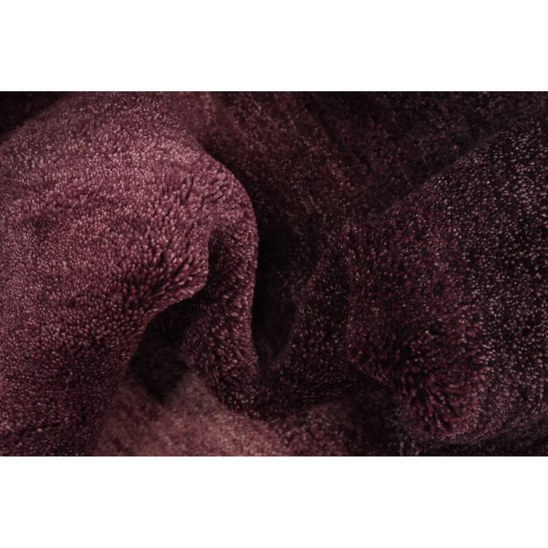Hand Knotted Oriental 100% Wool Carpet Modern Stripe Purples Gabbeh Area Rug - 7' 9'' X 5' 7''
