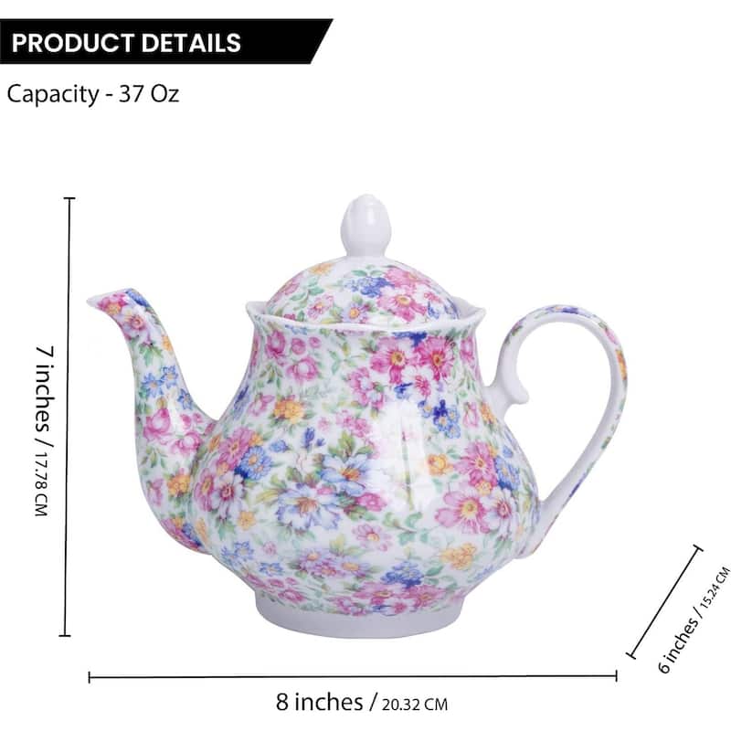 European Style Ceramic Teapot Coffee Pot Water Pot Porcelain Vintage Gift Tea Pot