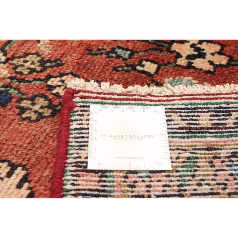 ECARPETGALLERY Hand-knotted Andelz Red Wool Rug - 3' 5" x 9' 10"