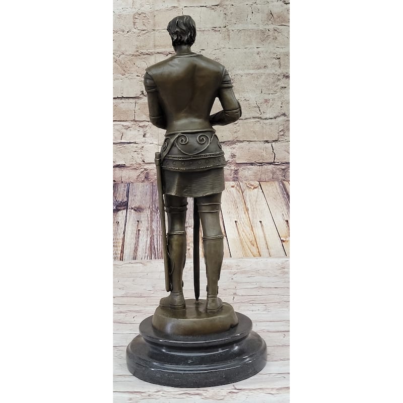 Saint Joan Of Arc Bronze Metal Sculpture Statue French History Figurine Decor