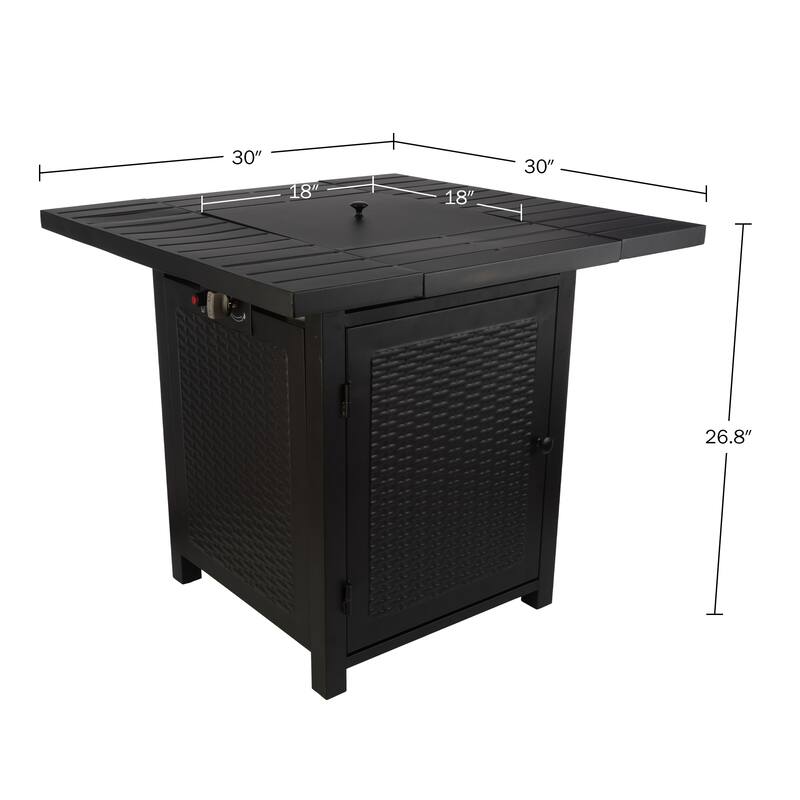 Pure Garden 30-Inch Propane Fire Pit - 50,000 BTU Outdoor Fire Table, Brown