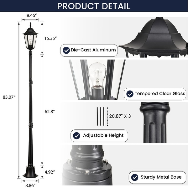 Driveway lamp post height new arrivals