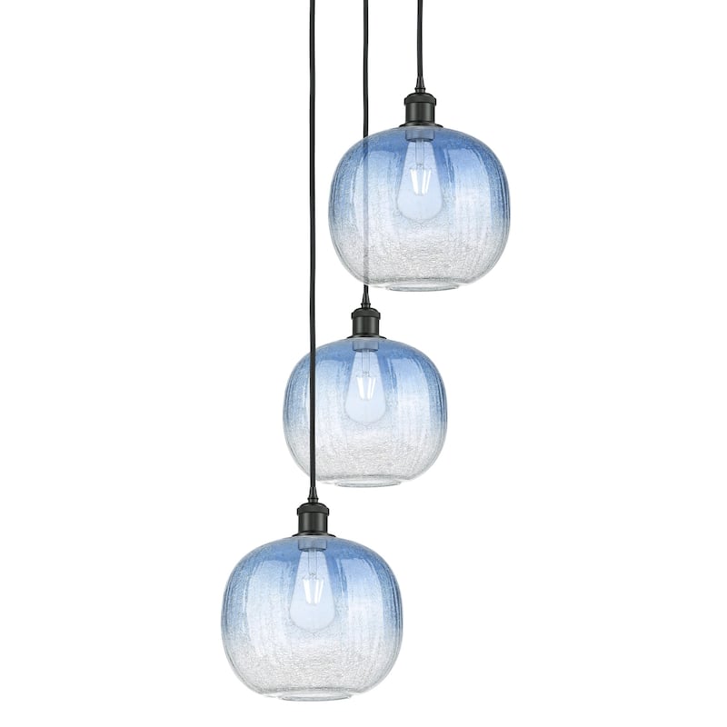 Innovations Lighting 113B-3P-37-17 Brookhaven Sphere Pendant - Matte Black / Sapphire Blue