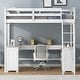 preview thumbnail 20 of 34, Wood Loft Bed with U-haped Desk, Kids Lofa Bed Frame with Storage Shelves, Drawers, Ladder, Guardrails