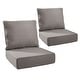 preview thumbnail 62 of 120, Gymojoy 24"x24"x6" Thick Cushions & Pillows Set - Deep Seat Indoor/Outdoor Water & Fade Resistant Grey - Two Sets