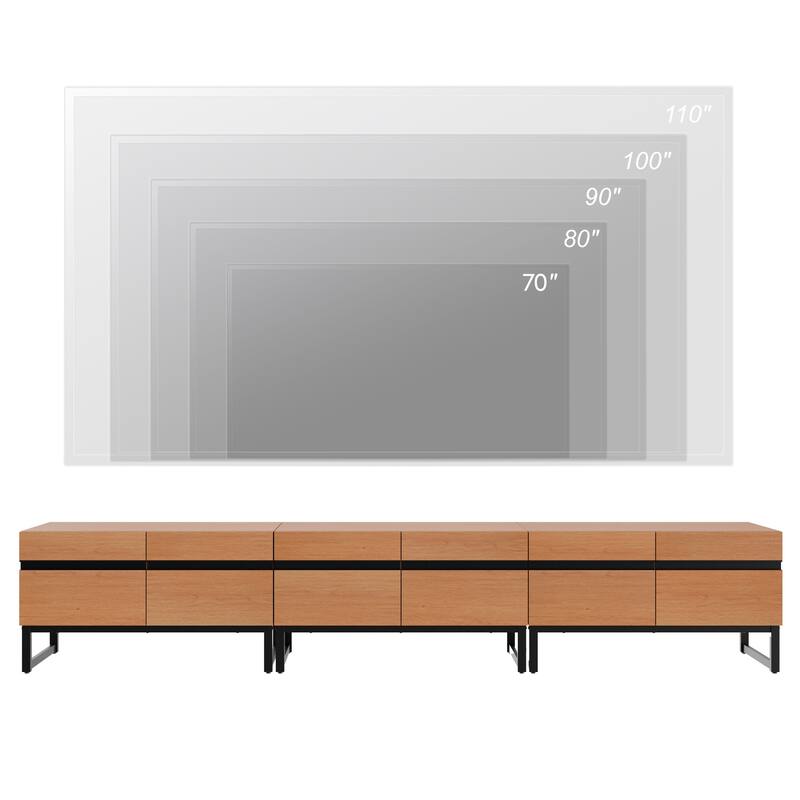 WAMPAT Modern TV Stand Entertainment Center TV Console with Storage Cabinets