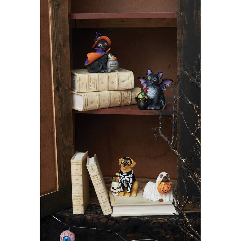 Halloween Resin Cat Figurines, Set of 2 - Set of 2