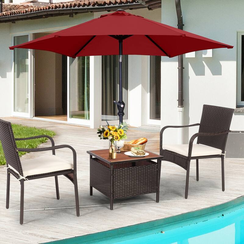 Ainfox 7.5ft Patio Umbrella with Base Outdoor Umbrella - Red