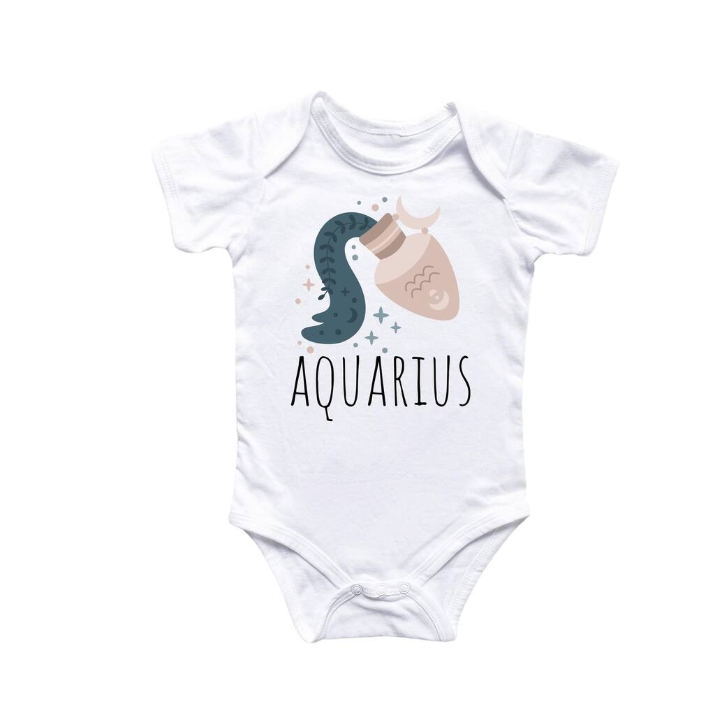 Aquarius Zodiac - Baby Boy Girl Clothes Infant Bodysuit Funny Cute Newborn 2