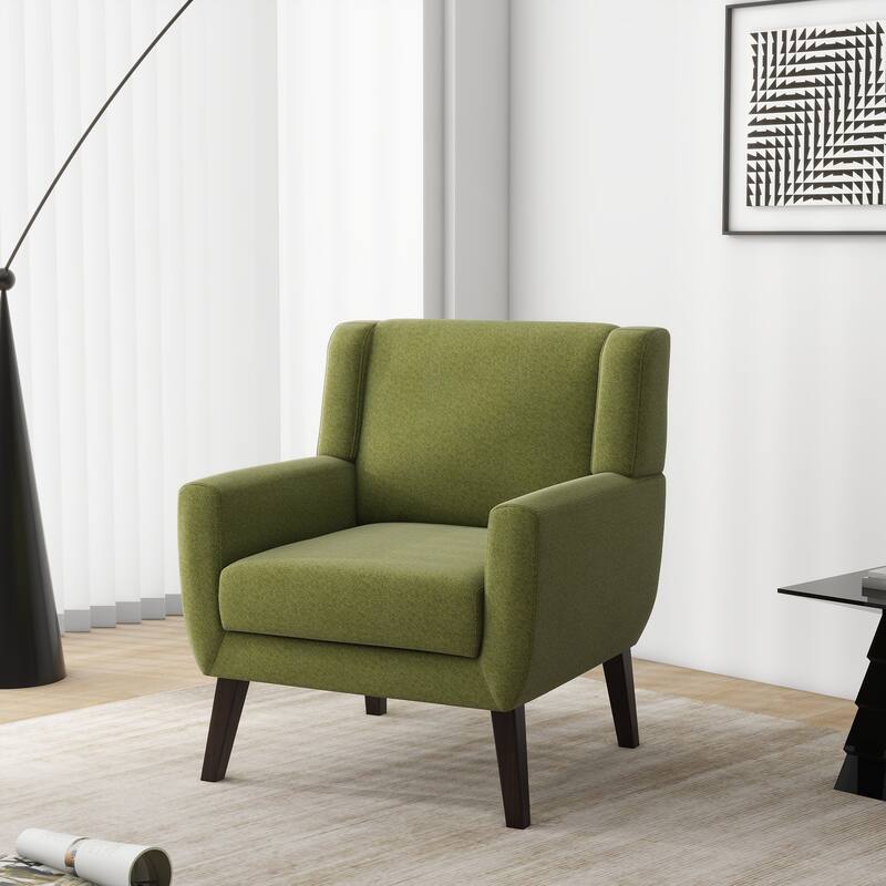 Upholstered Armchair with Wide Back Accent Chair - Green