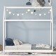 preview thumbnail 3 of 7, Twin House Bed, Sturdy Pine Wood Frame, Playful Design, Easy Assembly, White