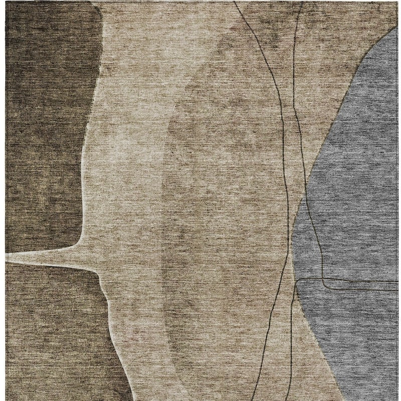 HomeRoots Abstract Transitional Rectangle Outdoor Rug