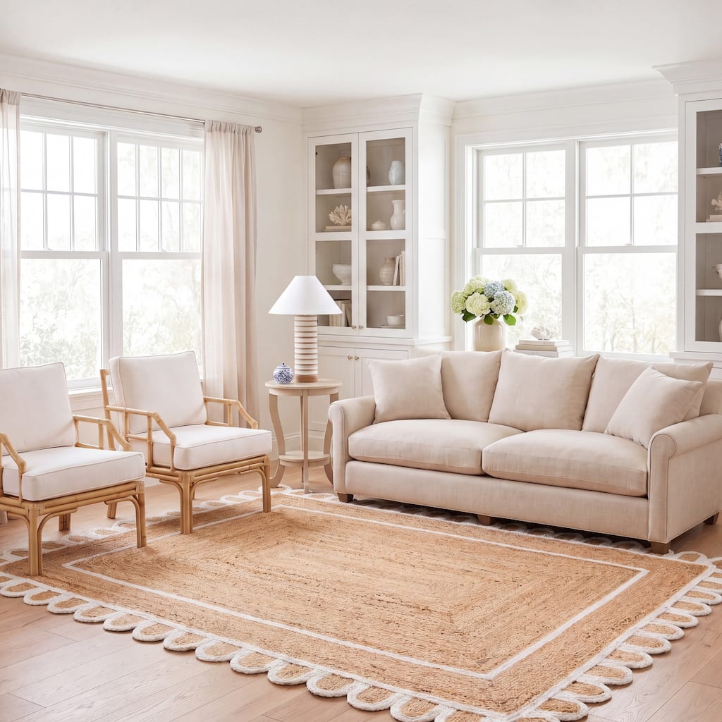 SAFAVIEH Handmade Natural Fiber Calcedonia Border Pattern Jute Rug