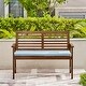 preview thumbnail 8 of 7, Waimea Honey Slatted Eucalyptus Wood Garden Bench with Cushion