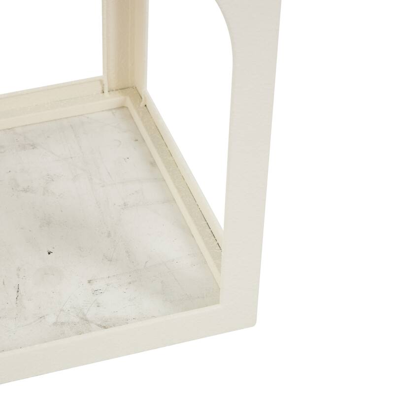 White or Black Metal Nested Side End Accent Table with Arched Cutouts (Set of 3)