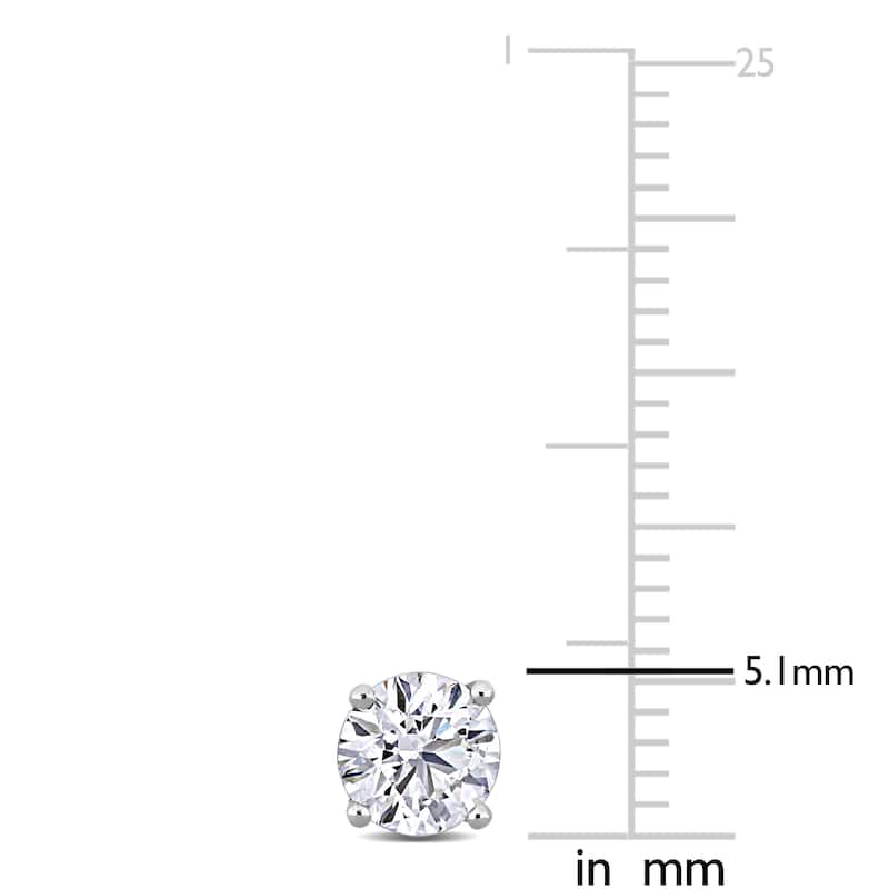 2ct TDW Lab-Grown Diamond Martini Style Solitaire Stud Earrings in White Platinum