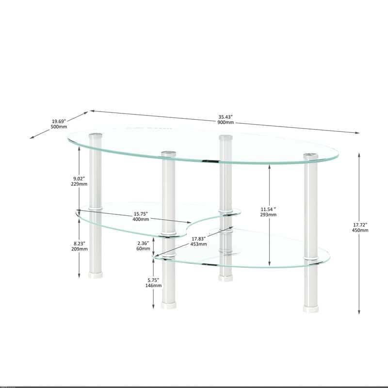 Oval Glass Coffee Table
