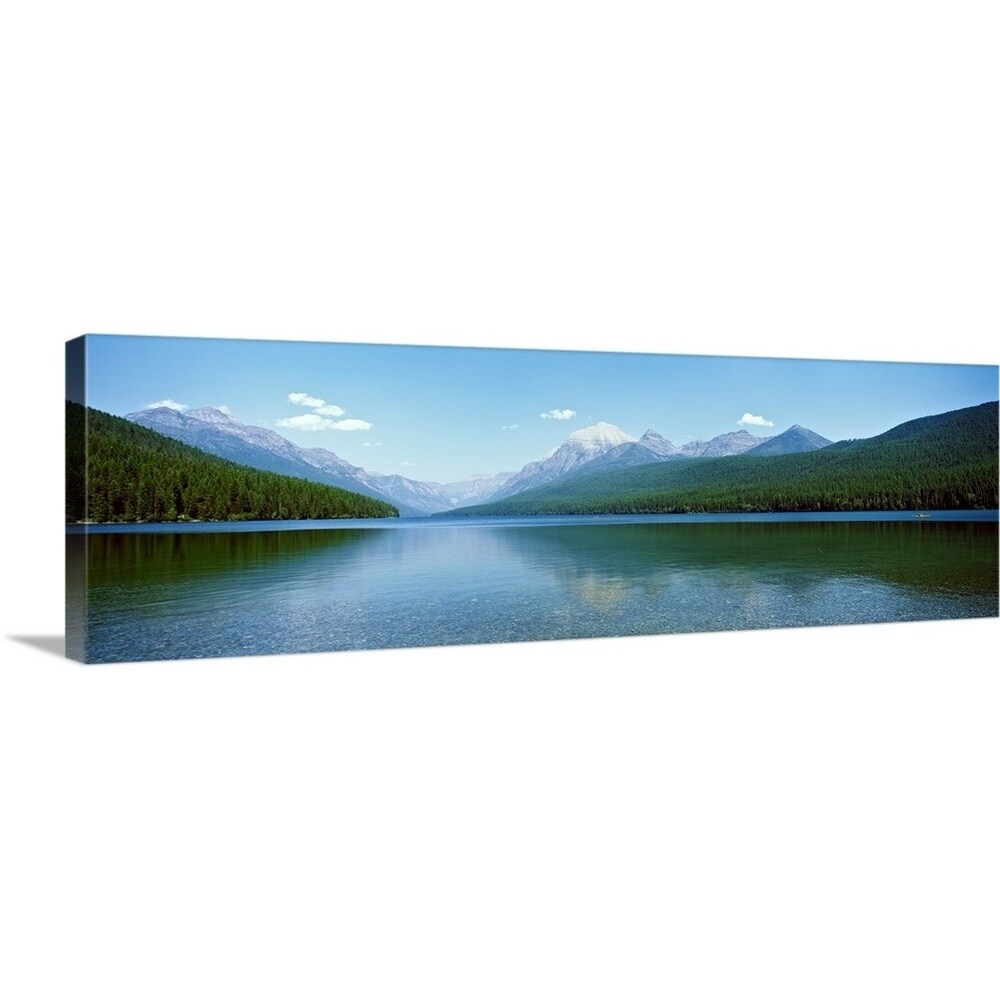 Lake With Mountains In The Background Bowman Lake Us Glacier National Park Canvas Wall Art Overstock 27622725