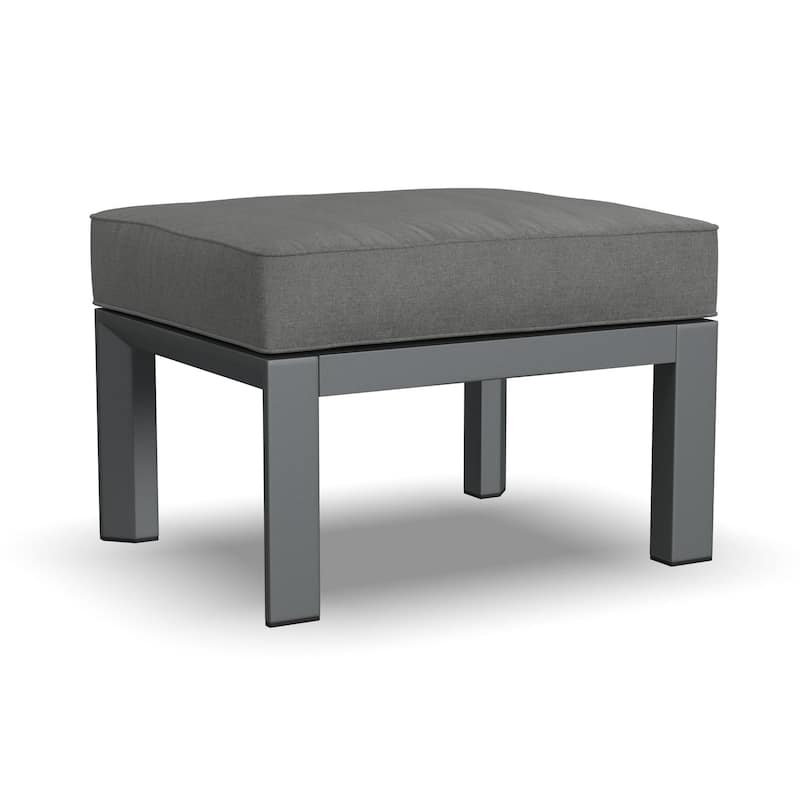 Grayton Gray Aluminum Ottoman - 26" x 18" x 21"