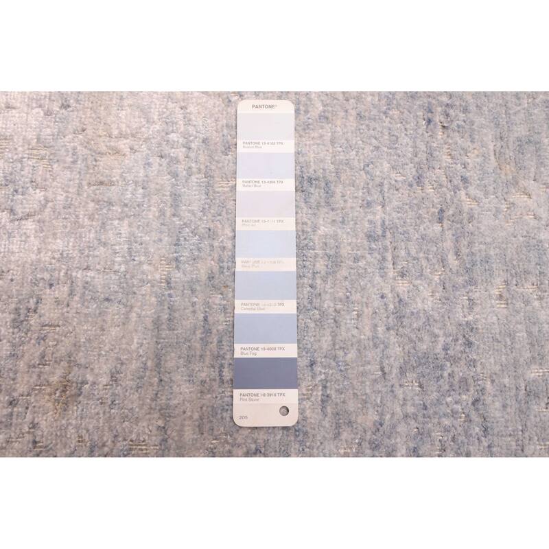 ECARPETGALLERY Hand-knotted Legacy Light Denim Blue Silk, Wool Rug - 4'0 x 10'3